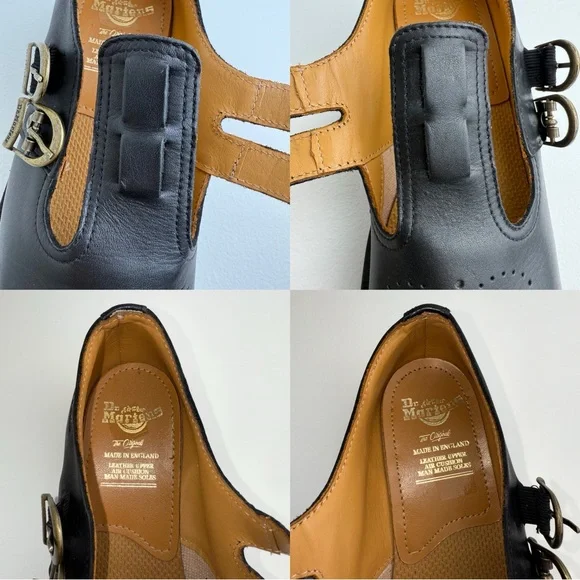 Vintage Dr. Martens England 8065 Black Platform Double Strap Mary Janes UK 6 - Picture 13 of 16